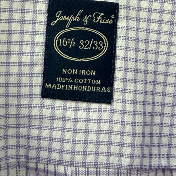 Joseph & Feiss Men's Lavender Check Dress Shirt - Picture 4 of 4
